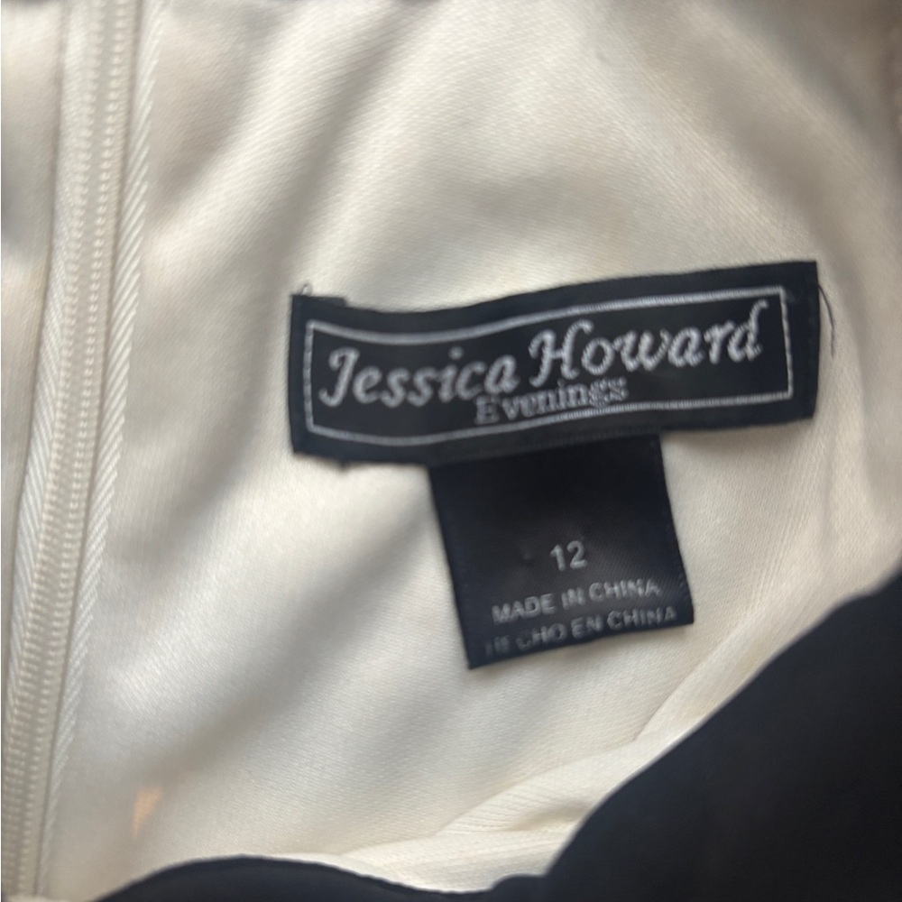 Jessica Howard Cream And Black Halter Dress Size 12 - Picture 7 of 8